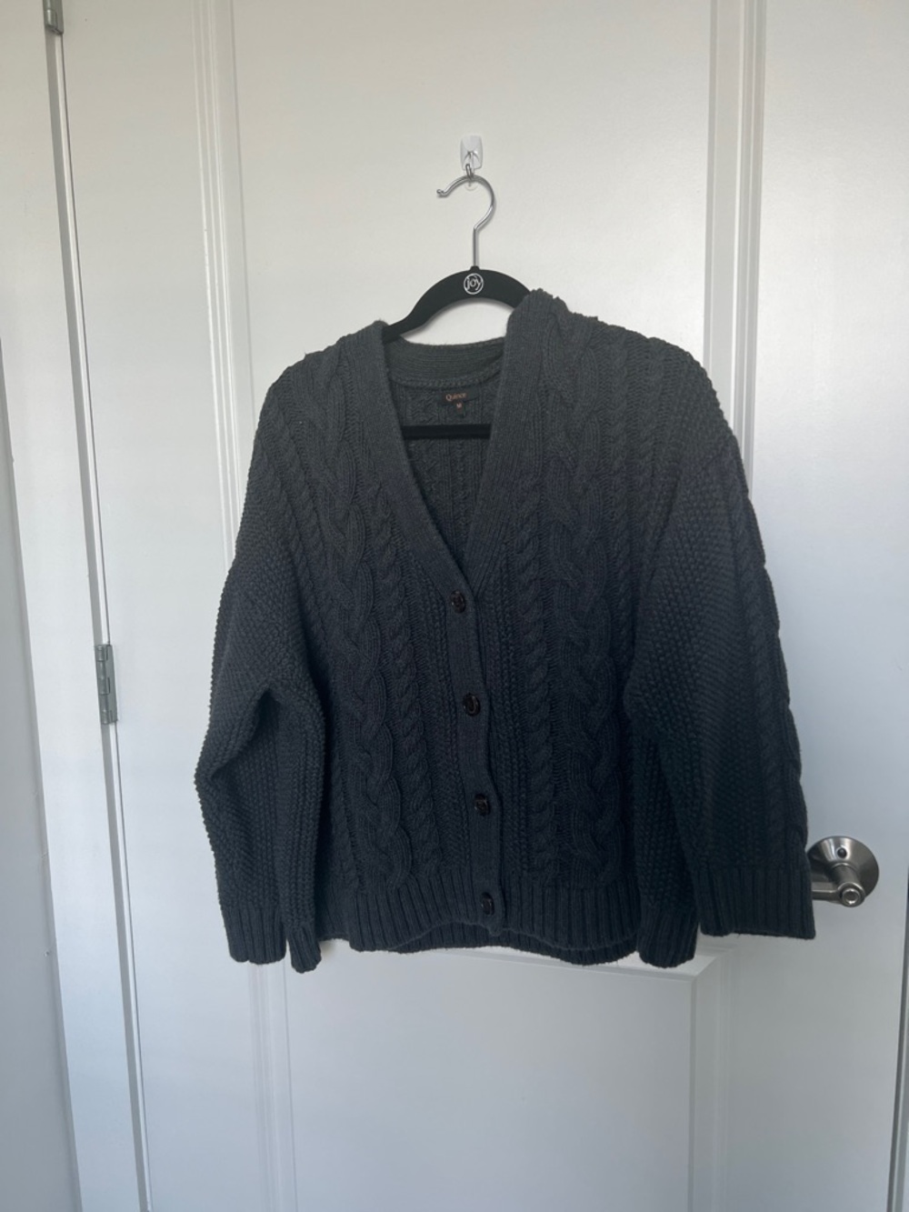 Quince Oversized Cable Knit Cardigan